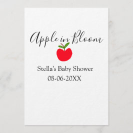 Convites Apple in bloom baby shower red apple name date 