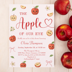 Convites Apple of My Eye Chá de fraldas Invitation