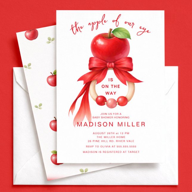 Convites Apple of Our Eye Baby Shower Invitation (Criador carregado)