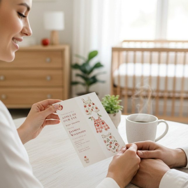 Convites Apple of Our Eye Chá de fraldas de aquarela modern (Criador carregado)