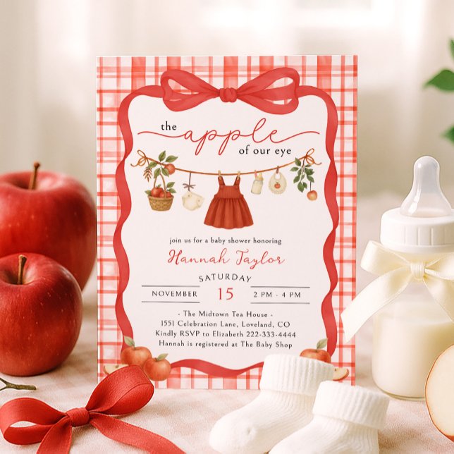 Convites Apple of Our Eye Girl Baby Shower (Criador carregado)