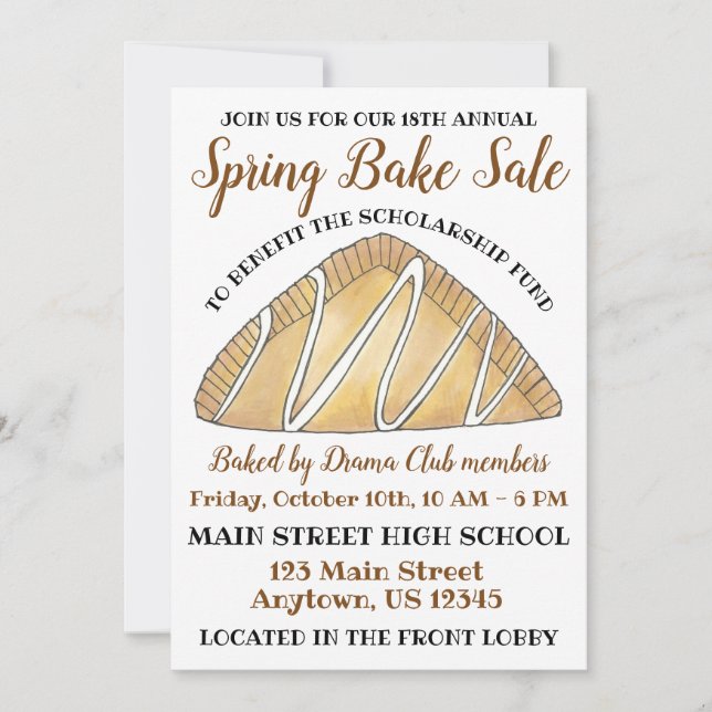 Convites Apple Turnover Breakfast - Venda de Assar de paste (Frente)