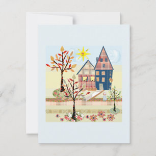 Convites Applique, casas, aldeia