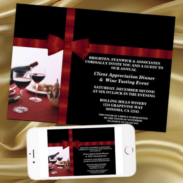Convites Apreciação do Cliente de Evento Corporativo (Corporate Event Client Appreciation Invitation. Instant download and printed invitations available.)
