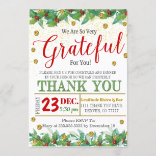 Convites Apreciação Grateful Holiday