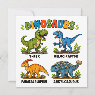 Convites Aprendizado de Espécies de Dinossauros para Crianç