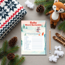 Convites Après Bébé ski baby Baby Word Scramble Game  card
