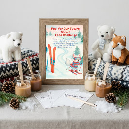 Convites Après Bébé ski  Baby Food Challenge Game Sign 