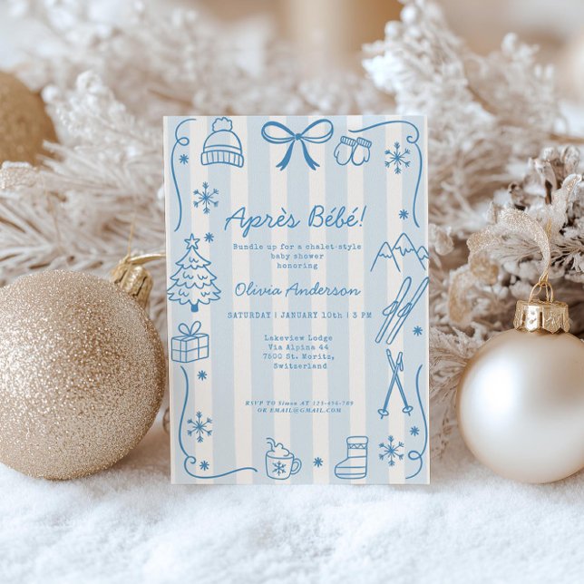 Convites Après Bébé Winter Boy Registry QR Code Baby Shower (Criador carregado)