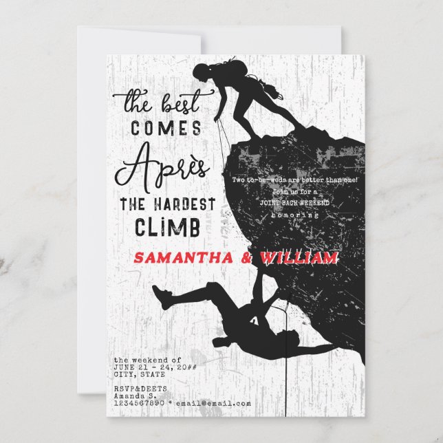 Convites Après Escalb Rock Escalando Montanha Bach (Frente)