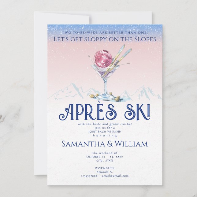 Convites Après Ski Skiing Sloppy Slopes Joint Bach Weekend (Frente)