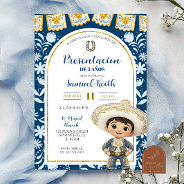 Convites Apresentação de 3 anos Navy Blue Arch Cielito Lind