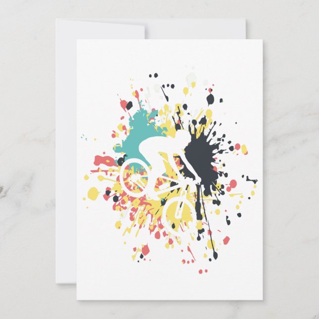 Convites Apresentação de cor da Descida de bicicleta (Frente)