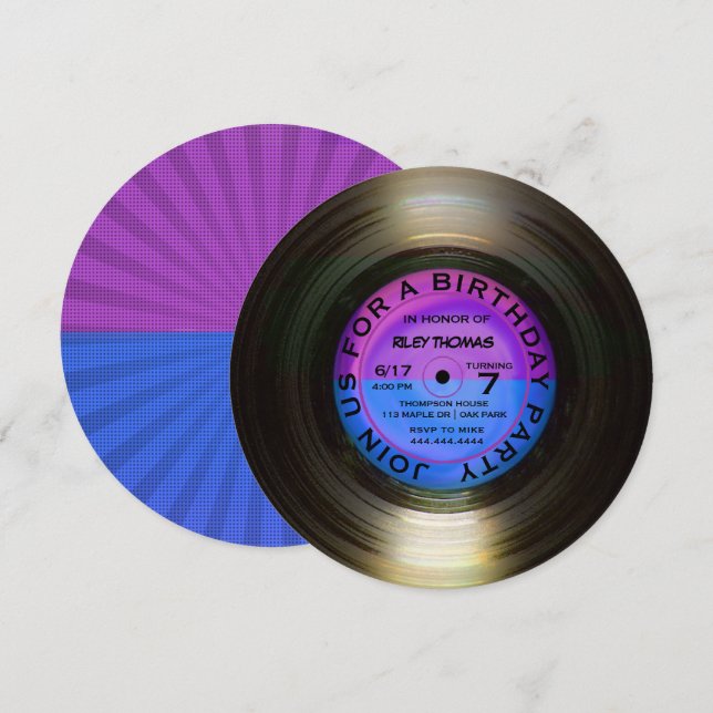 Convites Apresentação de Festa de aniversário do estilo do  (Frente/Verso)