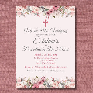 Convites Apresentação de Rosa Rosa Rosa Rosa Rosa De 3 Años