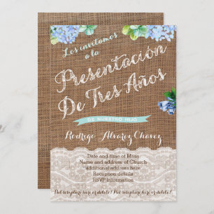 Convites Apresentação de Tres Años, de niño