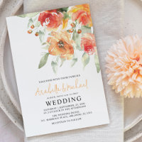 Apricot Floral de Aquarela Elegante