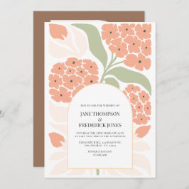 Convites Apricot Pop Abstract Floral Modern Spring Wedding