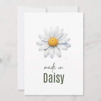 Convites April Daisy Birth Flower card Watercolor