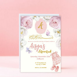 Convites Aqiqa Aqiqah Aqeqah Aqeqah, Cor-De-Rosa, Pensada,