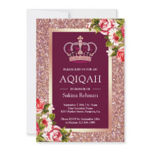 Aqiqah Floral Cor-de-Rosa, Princesa-Dourada, rosa