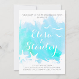 Convites Aqua aquarela, festa de noivado de casamento de es