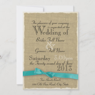 Convites Aqua Arco e Burlap Wedding Lite