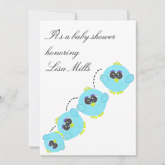 Convites Aqua Baby Bird