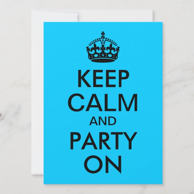 Convites Aqua Blue Fique Calmo e continue (Frente)