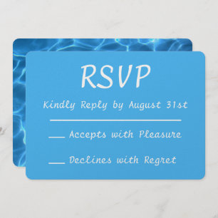 Convites Aqua Blue Natação Fotografia da Piscina RSVP