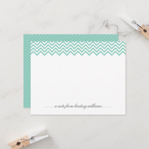 Convites Aqua Chevron e Tiny Dots Papel Personalizado