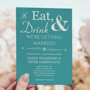 Convites Aqua Coma Bebida Casando-Se Com Casamento De Quint