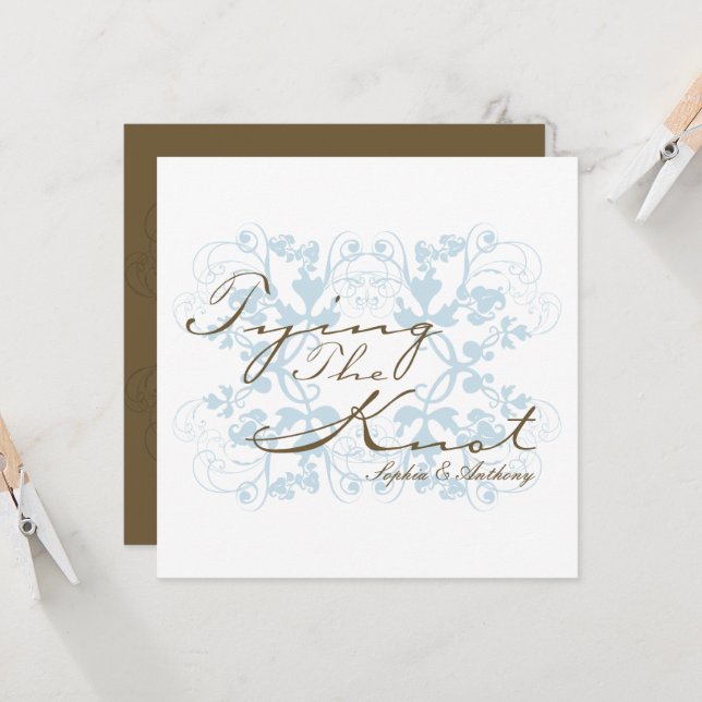 Convites Aqua Floral Flourish Casando Chic Wedding (Frente/Verso In Situ)