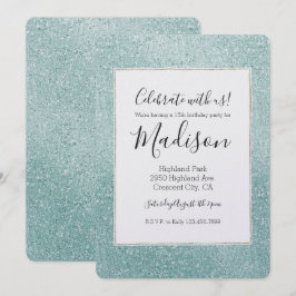 Convites Aqua Glitzy Ombre