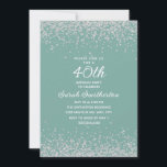 Convites Aqua Mint Silver Diamond Glitter aniversário de 40<br><div class="desc">Crie seu próprio convite de festas elegante aqua/mint aniversário de 40 anos para mulheres com brilho brilhante e um texto branco de caligrafia/roteiro. O texto e as fontes são completamente personalizáveis neste convite para que você possa alterá-lo para funcionar em qualquer idade. A cor de fundo também é personalizável, de...</div>