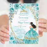 Convites Aqua Teal Turquoise2 Rosa e Butterfly Mis Quince<br><div class="desc">Aqua Teal Turquoise2 Rosa & Butterfly Mis Quince Convite Mis Quince Anos,  15 Birthday</div>