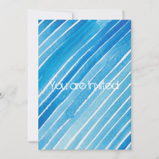 Convites Aqua Watercolor Chá de fraldas (Frente)