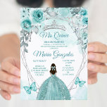 Convites Aqual Teal Turquoise Butterfly Mis Quince Birthday<br><div class="desc">Aqual Teal Turquoise Butterfly Mis Quince Convite Mis Quince Anos,  15 Birthday</div>
