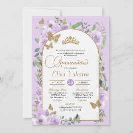 Convites Aquañera Borboleta Púrpura Leve