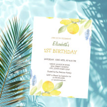 Aquarela Amarelo Limões Flores Aniversário
