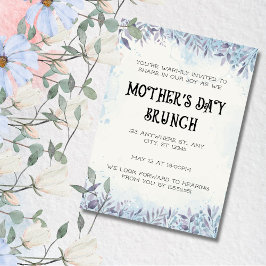 Convites Aquarela, Amor de Mãe em Flor, Brunch do Dia das M
