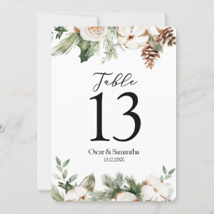 Convites Aquarela Árvore de Pinheiro Verde de Inverno & Flo