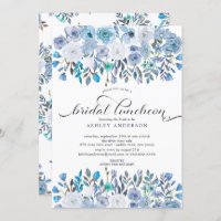 Aquarela Azul Azul Floral Bridal Ascendente