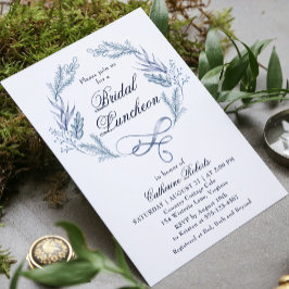 Convites Aquarela Blue Floral Bridal Azul