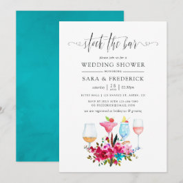 Convites Aquarela Boho Chic Floral Abasteça o Bar