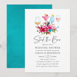 Convites Aquarela Boho Chic Floral Abasteça o Bar