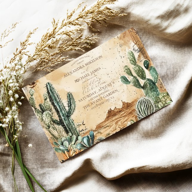 Convites Aquarela Boho Ocidental  (Criador carregado)