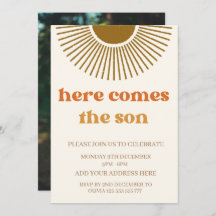 Aquarela Boho Retro aqui vem o sol personalizado 