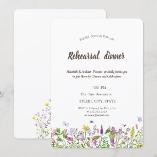 Convites Aquarela Borboletas de Flores Silvestres