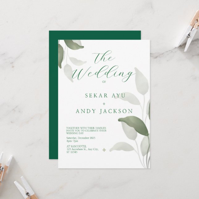 Convites aquarela botânica (Frente/Verso In Situ)